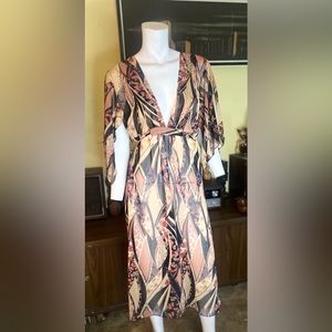 Ladies sheer boho kimono dress cover up floral oriental Freebird festival
